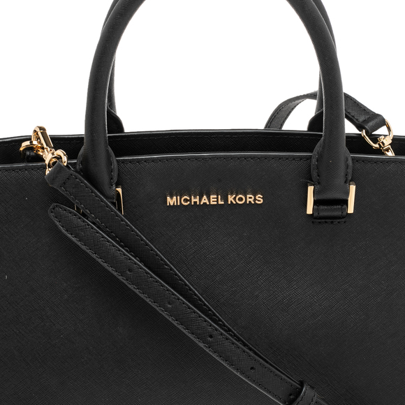 MICHAEL KORS Black Leather Selma Satchel - Picture 5 of 9